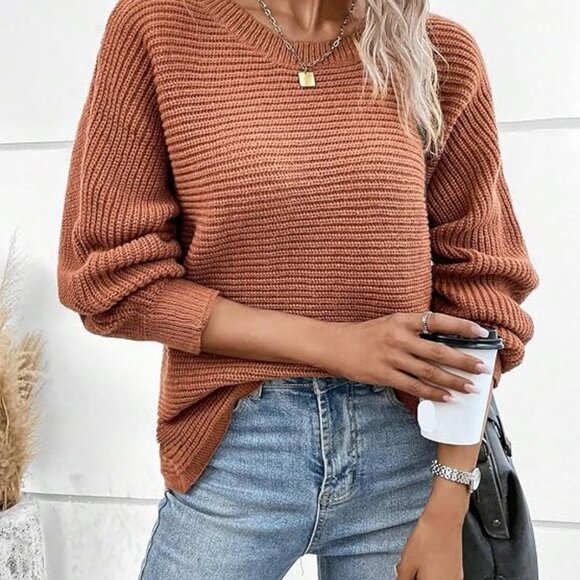 CUPSHE Crew Neck Casual Pullover Sweater Womens Pullover Jumper L - Picture 2 of 5